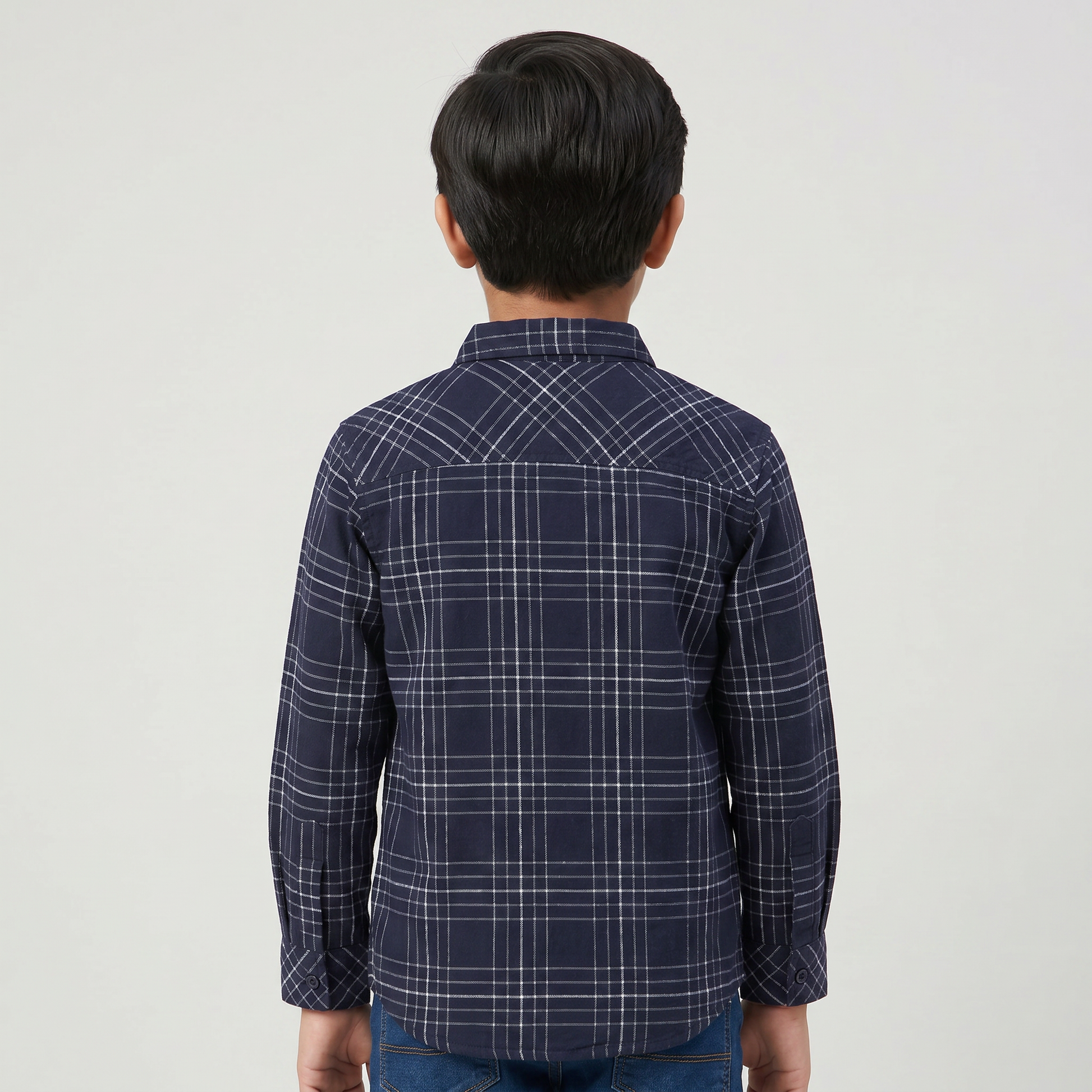 Boys Cotton Checkered Relaxed Fit Shirt