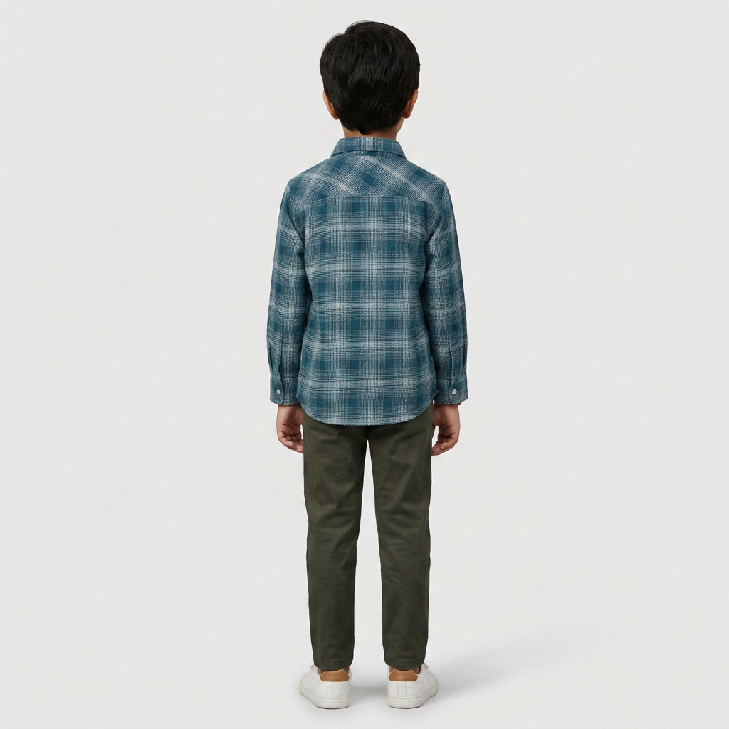 Boys Cotton Checkered Shirt