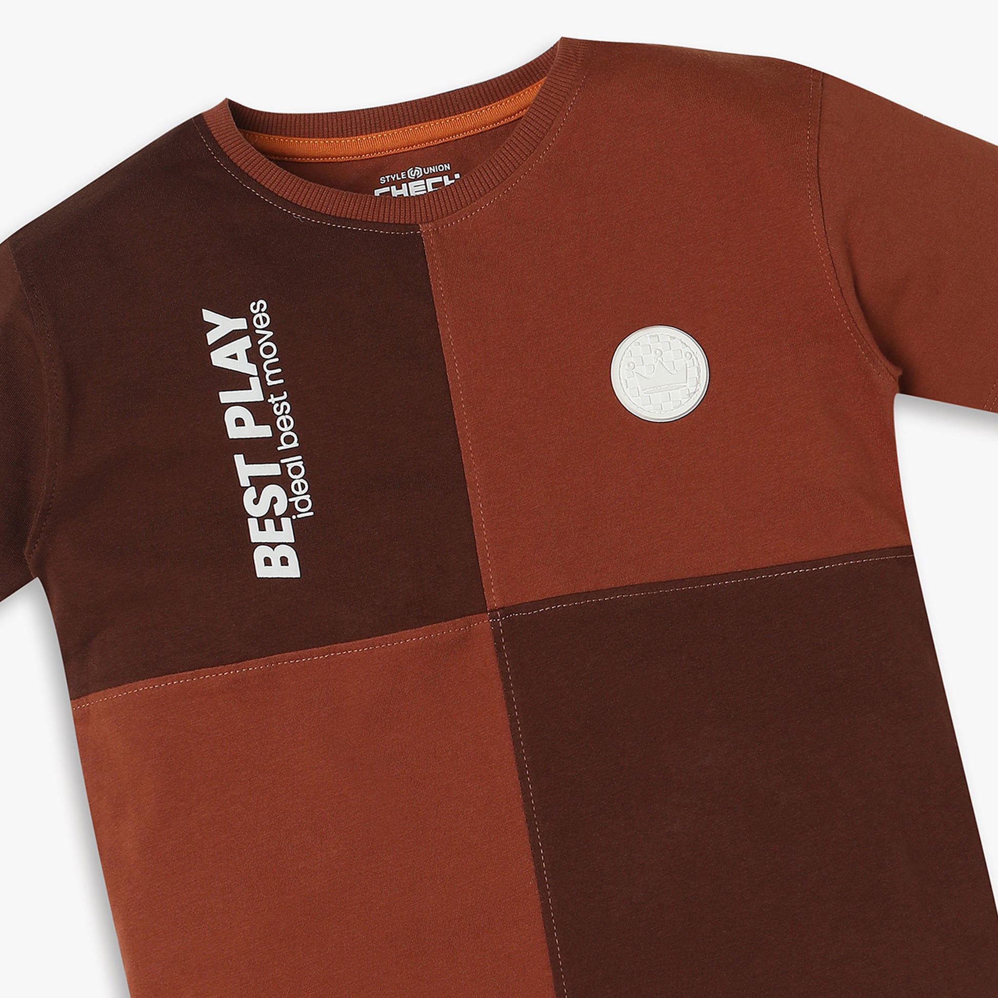 Boys Regular Fit Cut and Sew T-Shirt