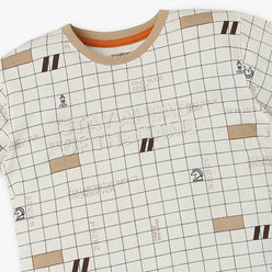 Boys Regular Fit Checkered T-Shirt