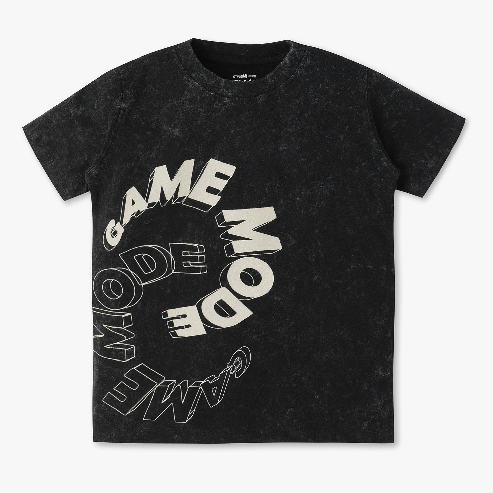 Boys Oversize Abstract Crew Neck Half Sleeve T-Shirt