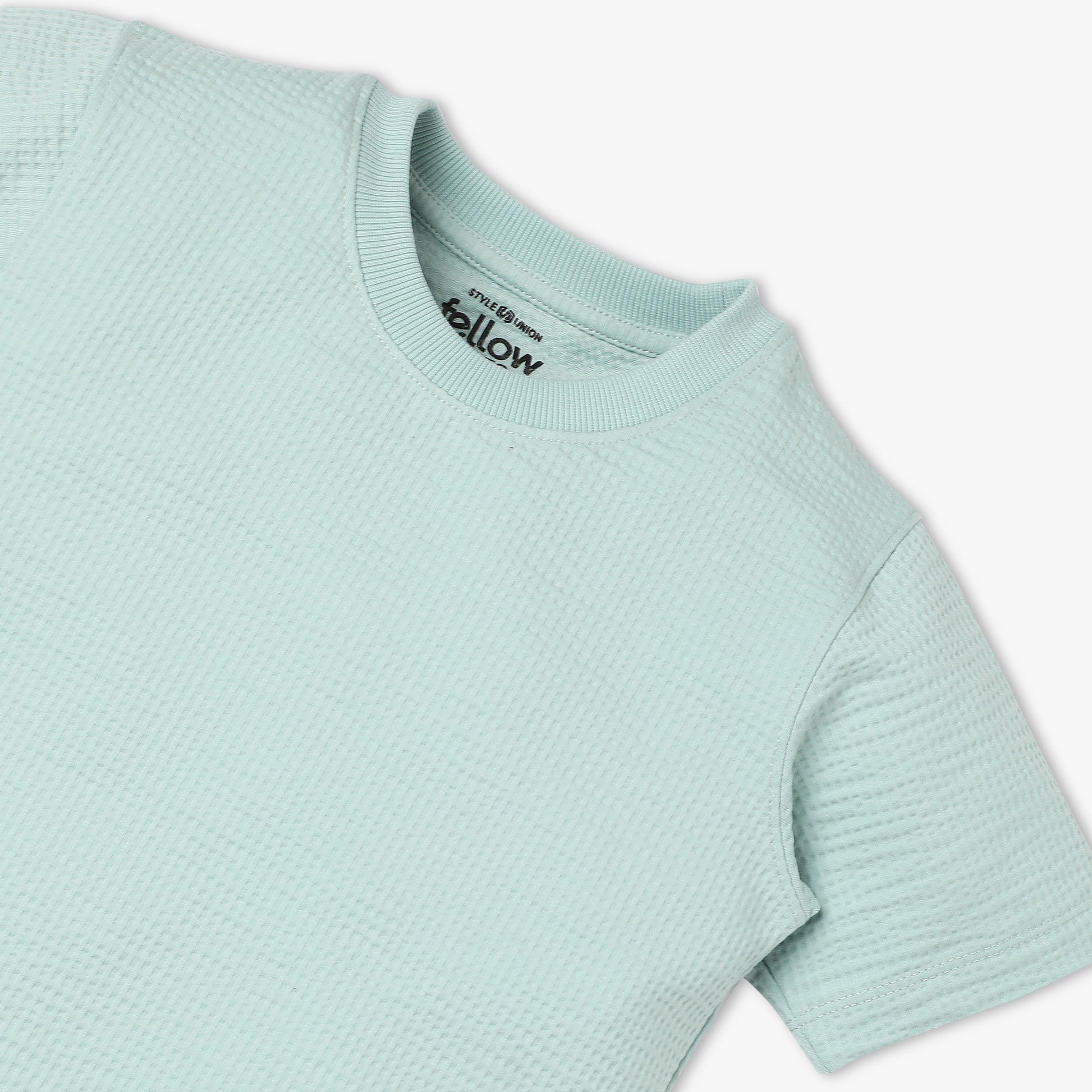 Boys Regular Fit Crew Neck Solid T-Shirt
