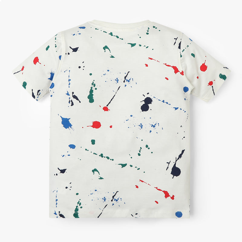 Boys All Over Print Crew Neck T-Shirt