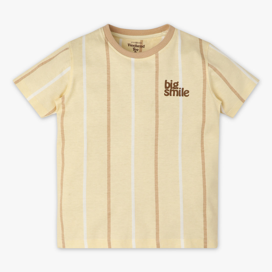 Boys Regular Fit Striped Crew Neck Half Sleeve T-Shirt