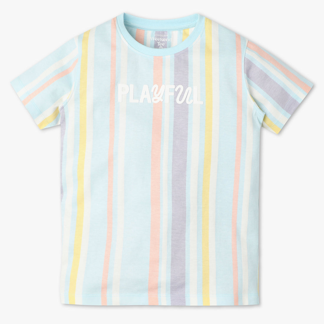 Boys Oversize Striped Crew Neck Half Sleeve T-Shirt