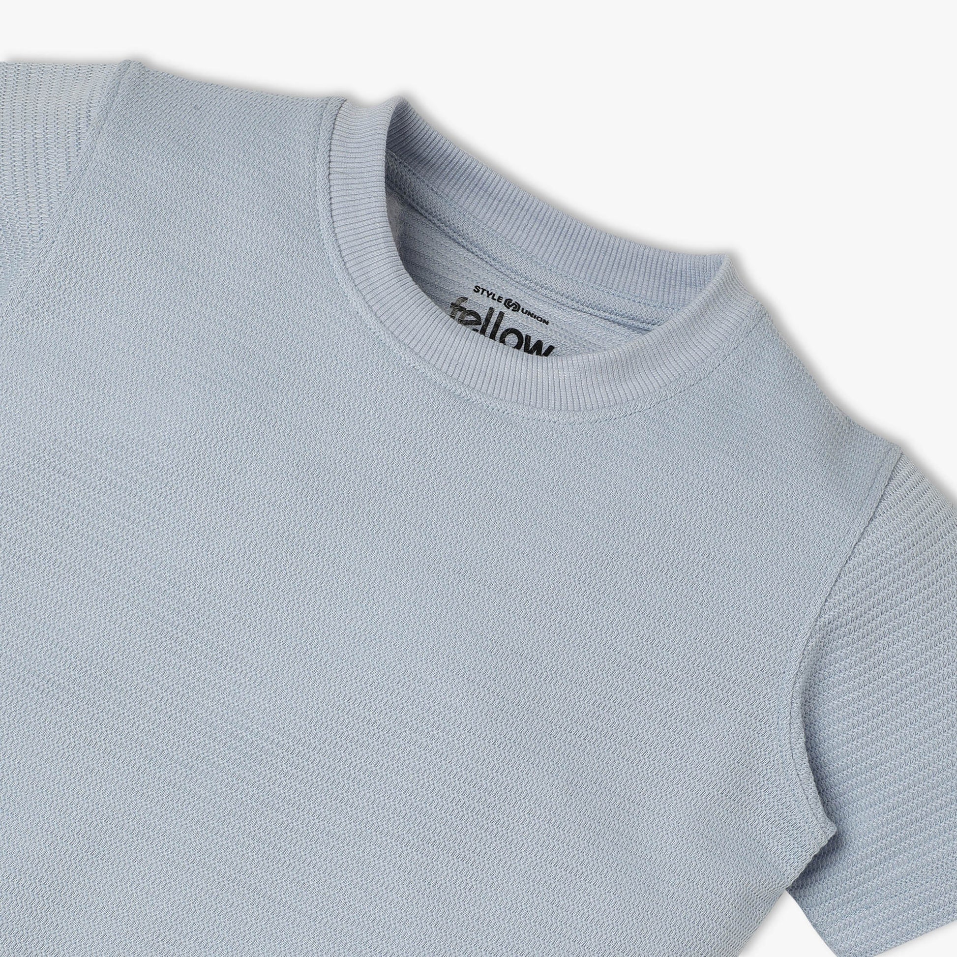 Boys Regular Fit Crew Neck Solid T-Shirt