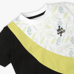 Boys Regular Fit All Over Print Crew Neck Half Sleeve T-Shirt