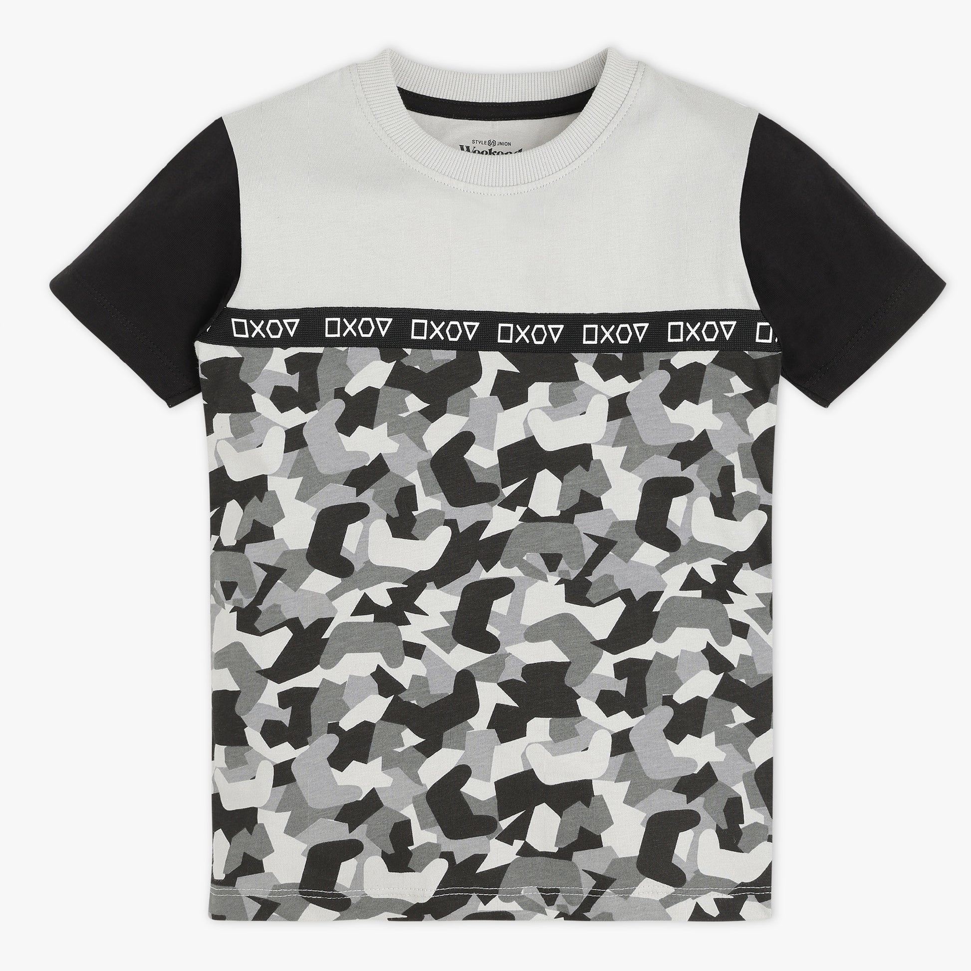 Boys Crew Neck Cut And Sew Weekend T-Shirt