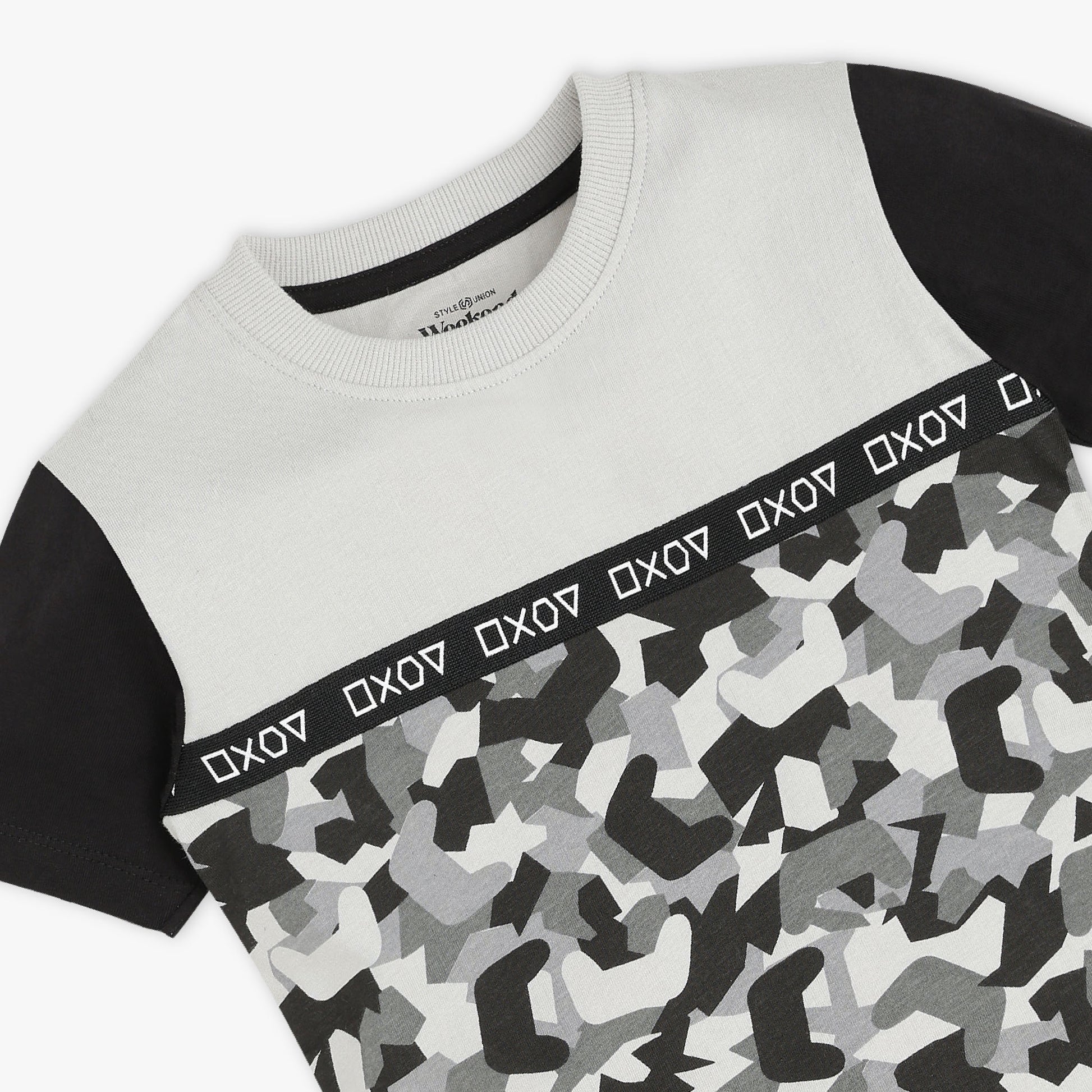 Boys Crew Neck Cut And Sew Weekend T-Shirt