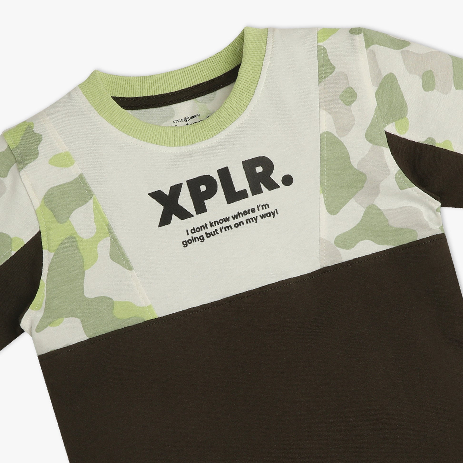 Boys Crew Neck Cut And Sew Weekend T-Shirt