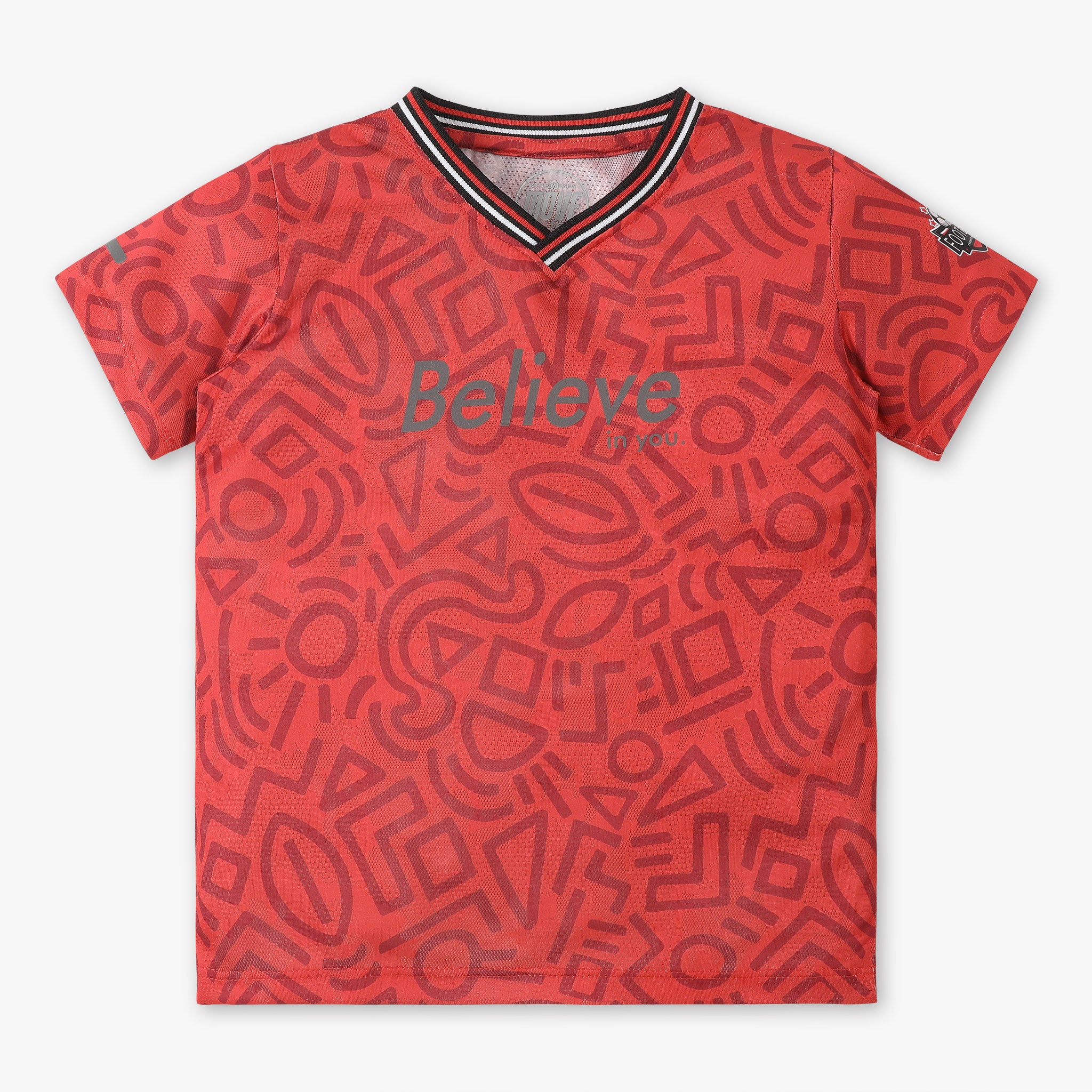 Boys V-Neck Printed Sublimation Move T-Shirt