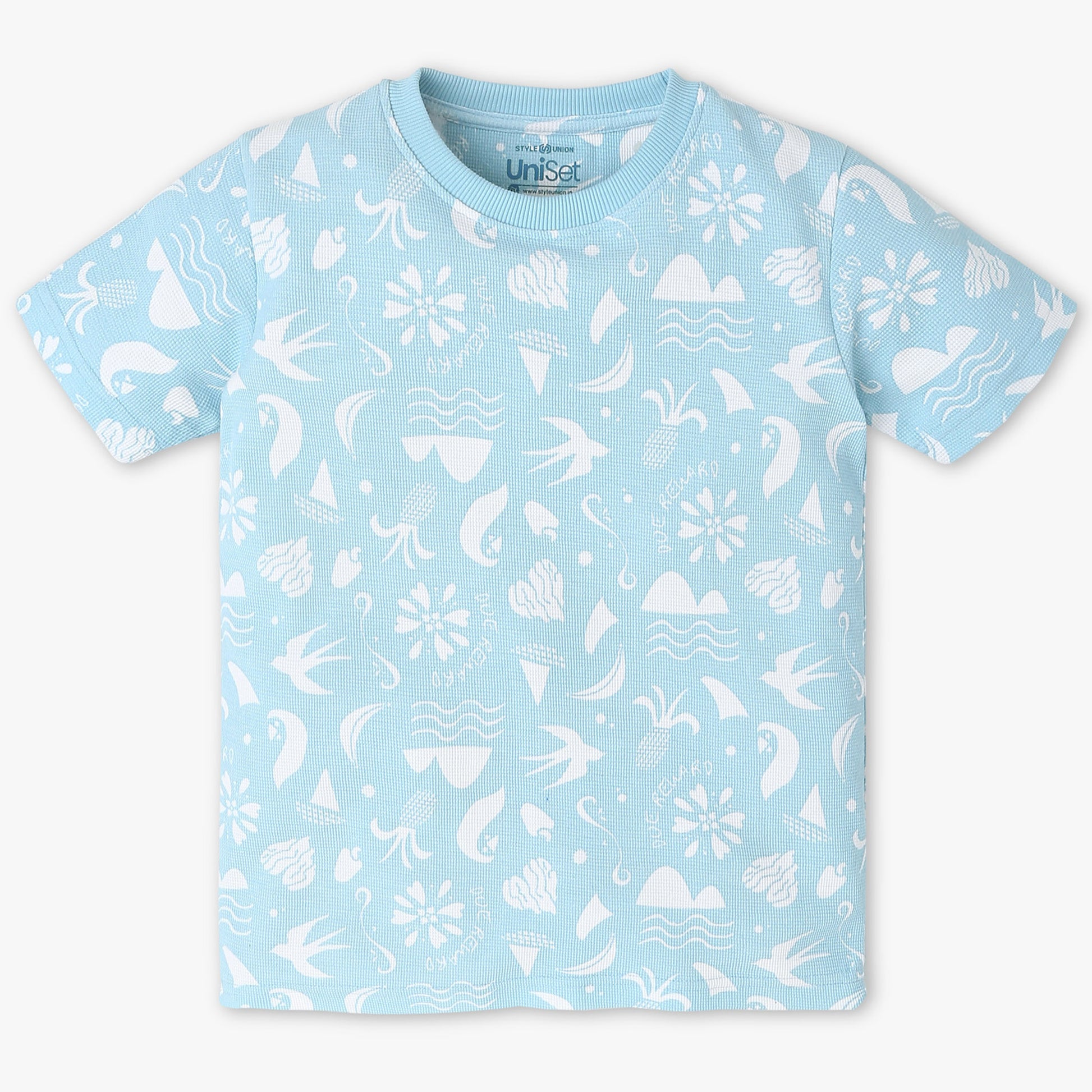 Boys Crew Neck All Over Printed T-Shirt