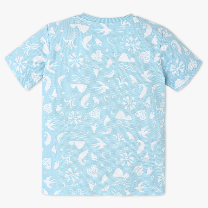 Boys Crew Neck All Over Printed T-Shirt