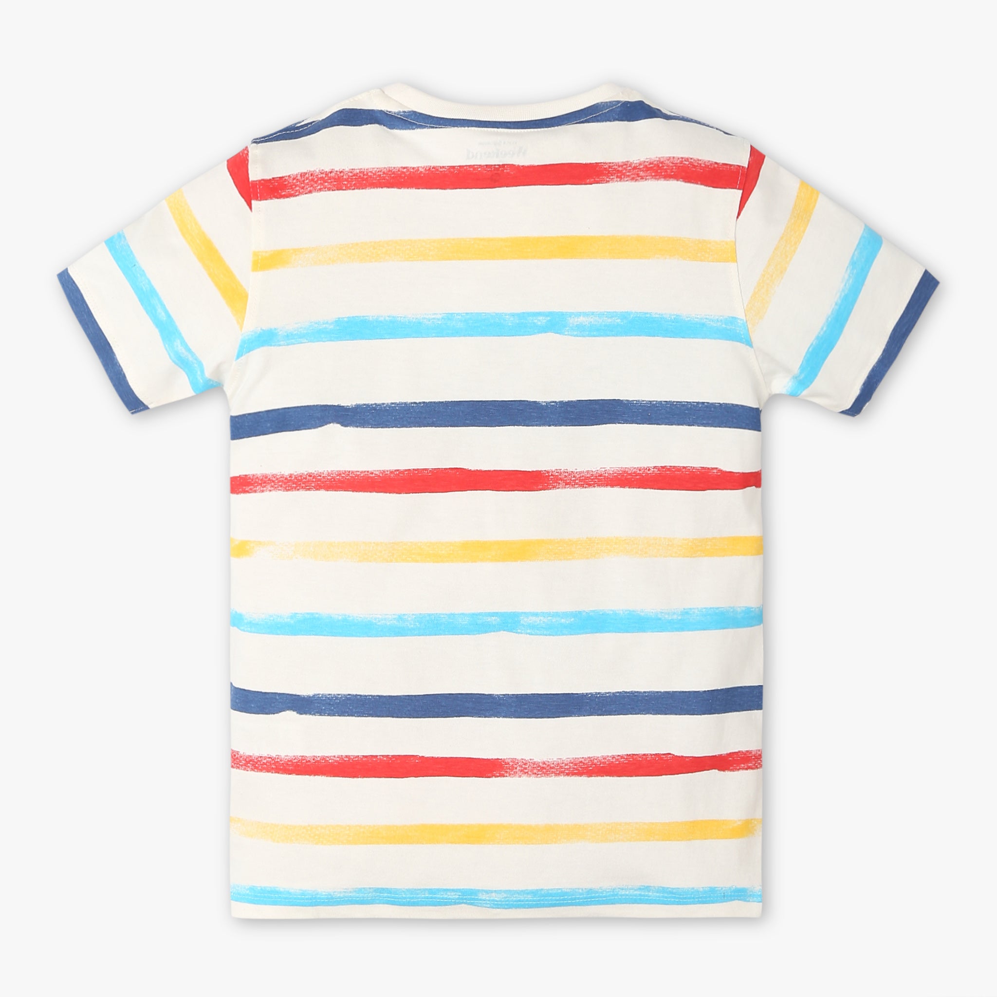 Boys Regular Fit Striped Crew Neck Half Sleeve T-Shirt