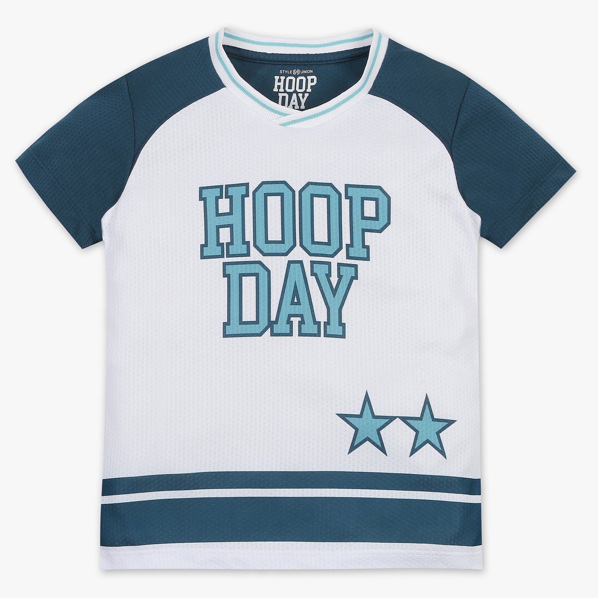 Boys Printed Polyester V-Neck T-Shirt