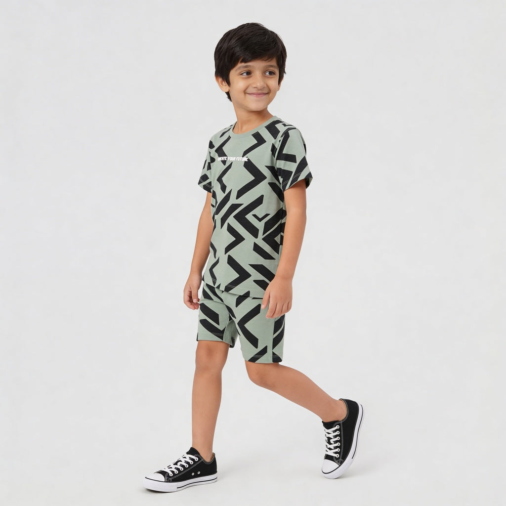 Boys Cotton Crew Neck Future Squad T-Shirt