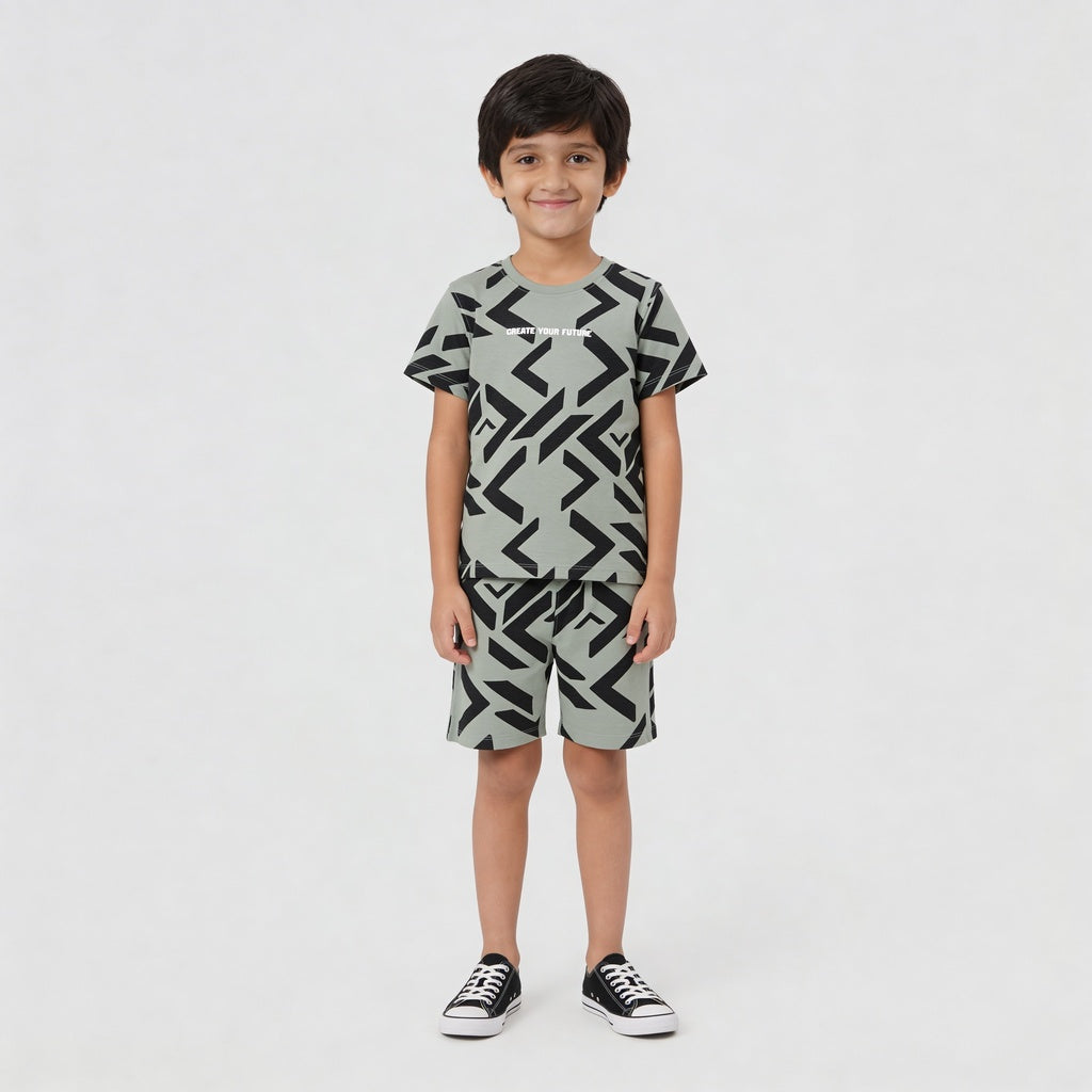 Boys Cotton Crew Neck Future Squad T-Shirt