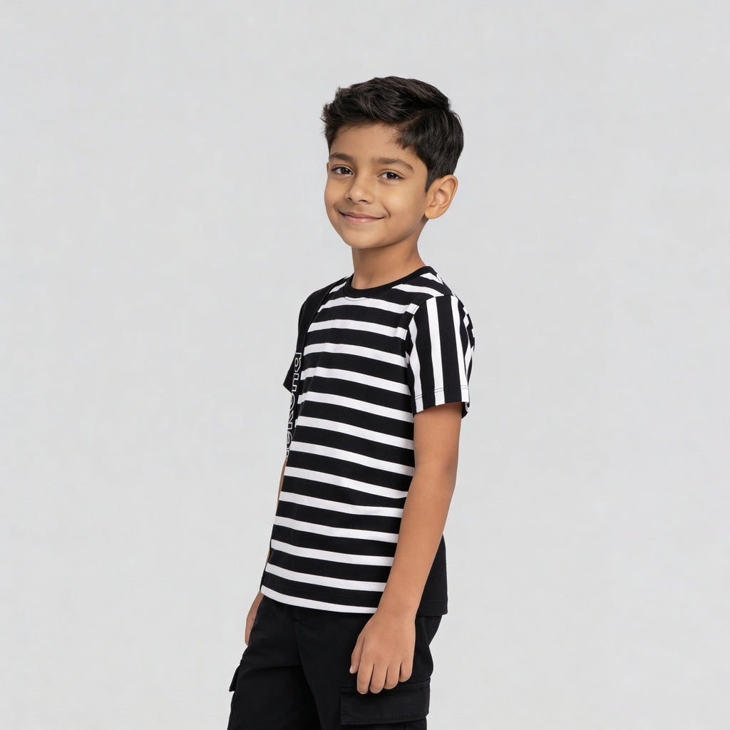 Boys Striped Crew Neck Future Squad T-Shirt