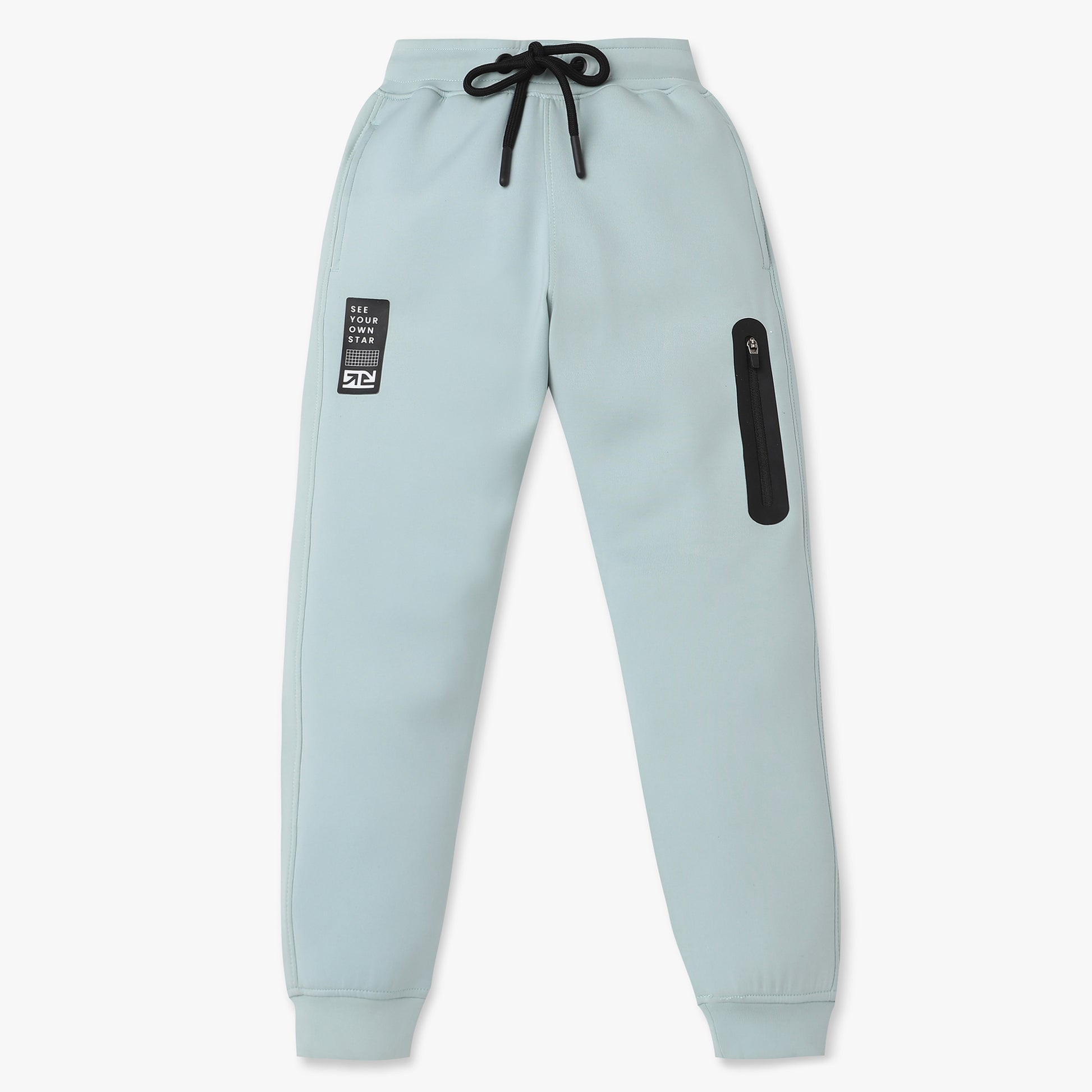 Boys Regular Fit Solid Mid Rise Joggers