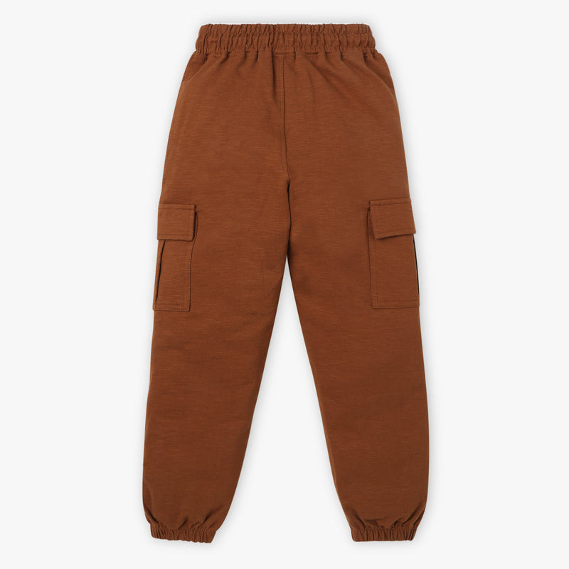 Boys Regular Fit Cut and Sew Full Length Mid Rise Joggers