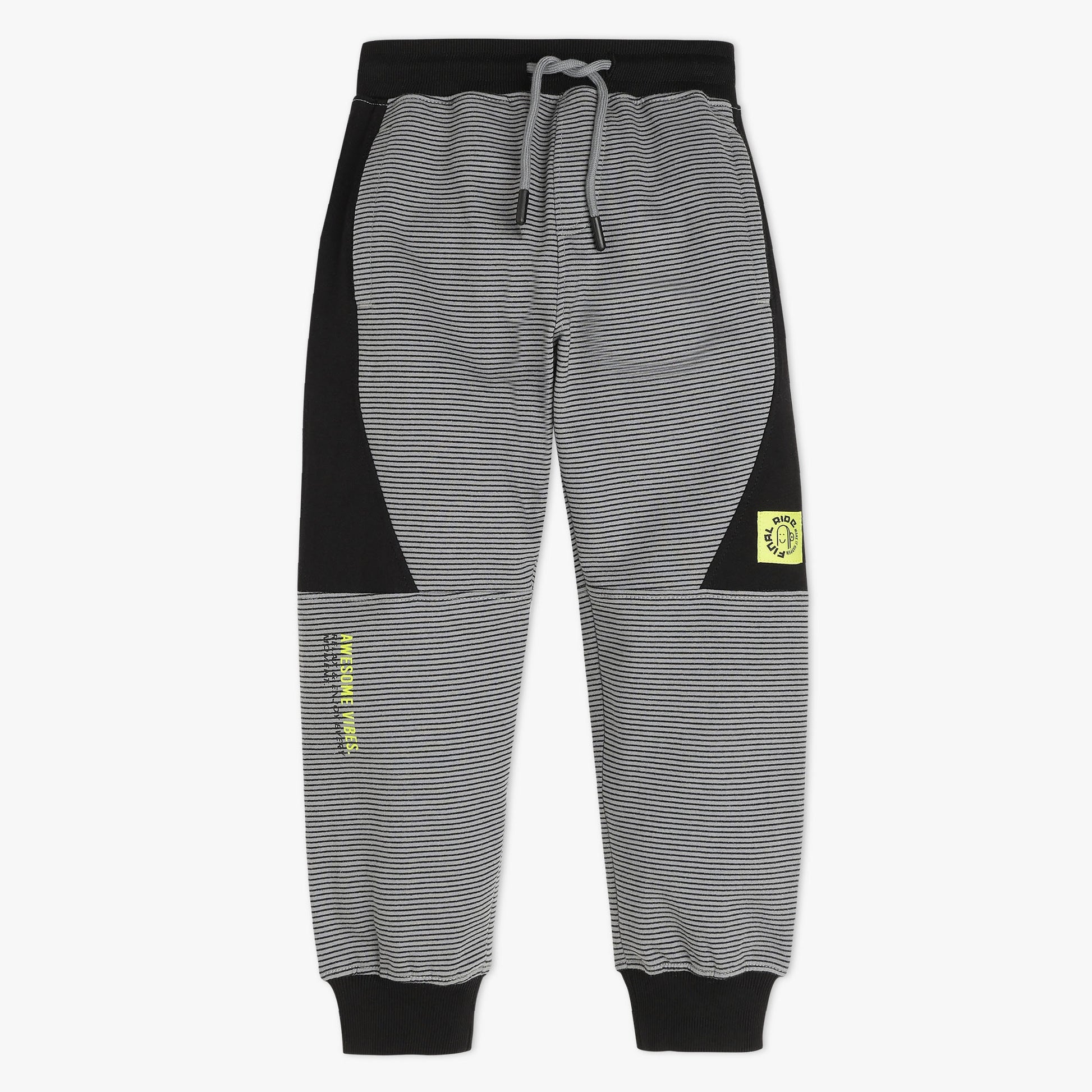 Boys Solid Full Length Pop Side Joggers