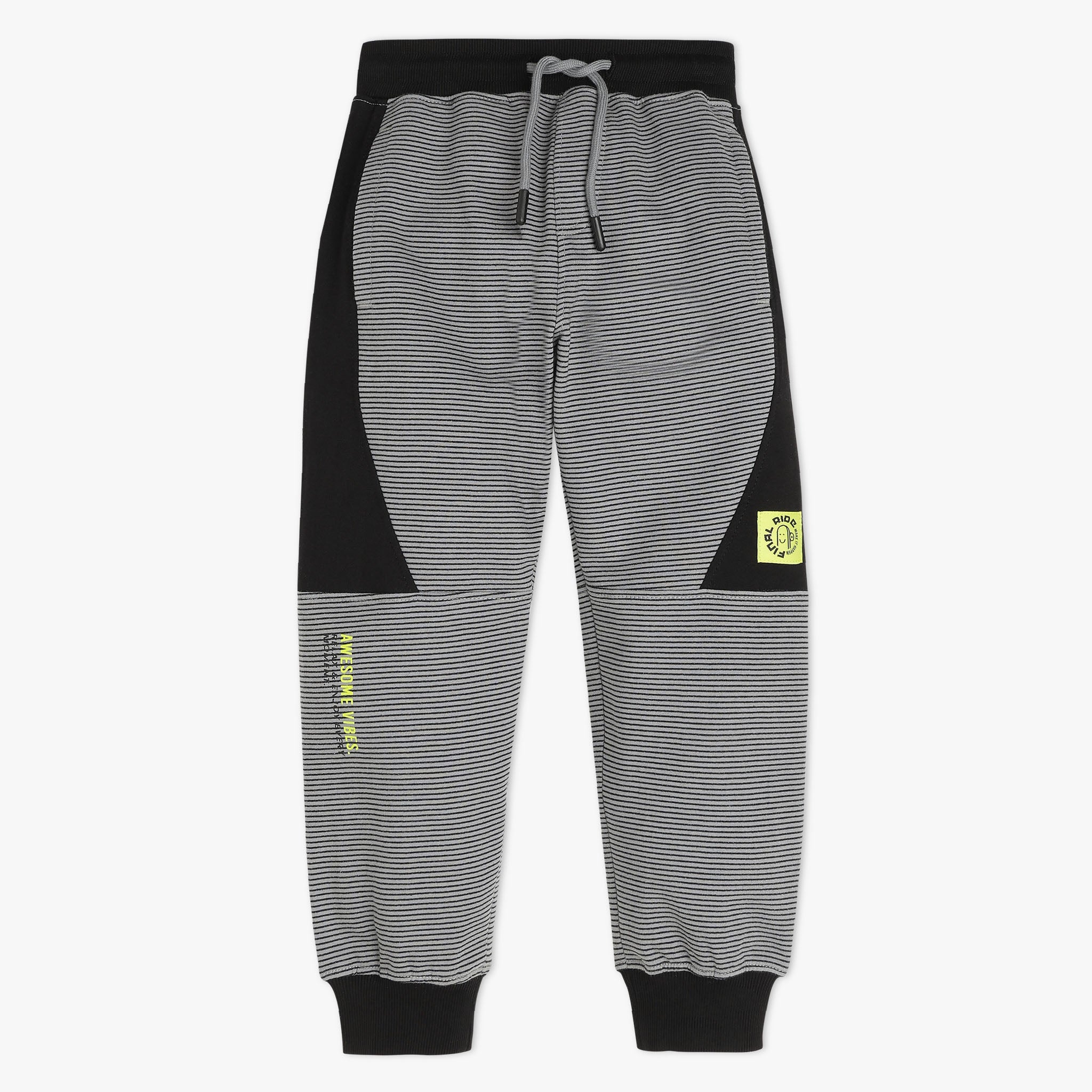 Boys Solid Full Length Pop Side Joggers