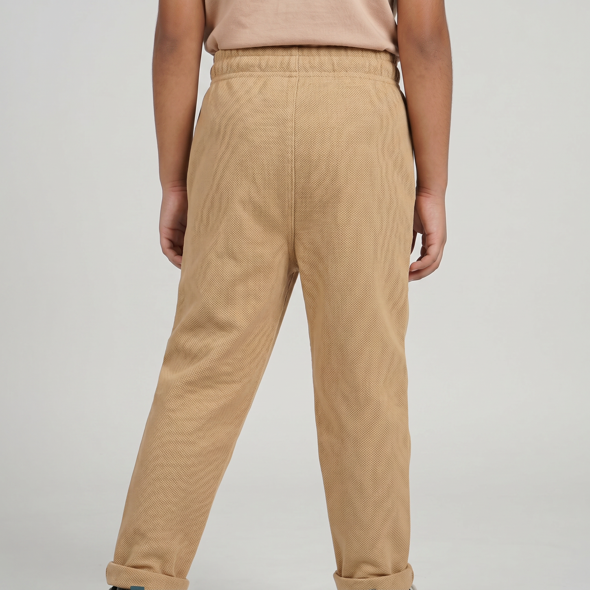 Boys Structured Solid Trackpants