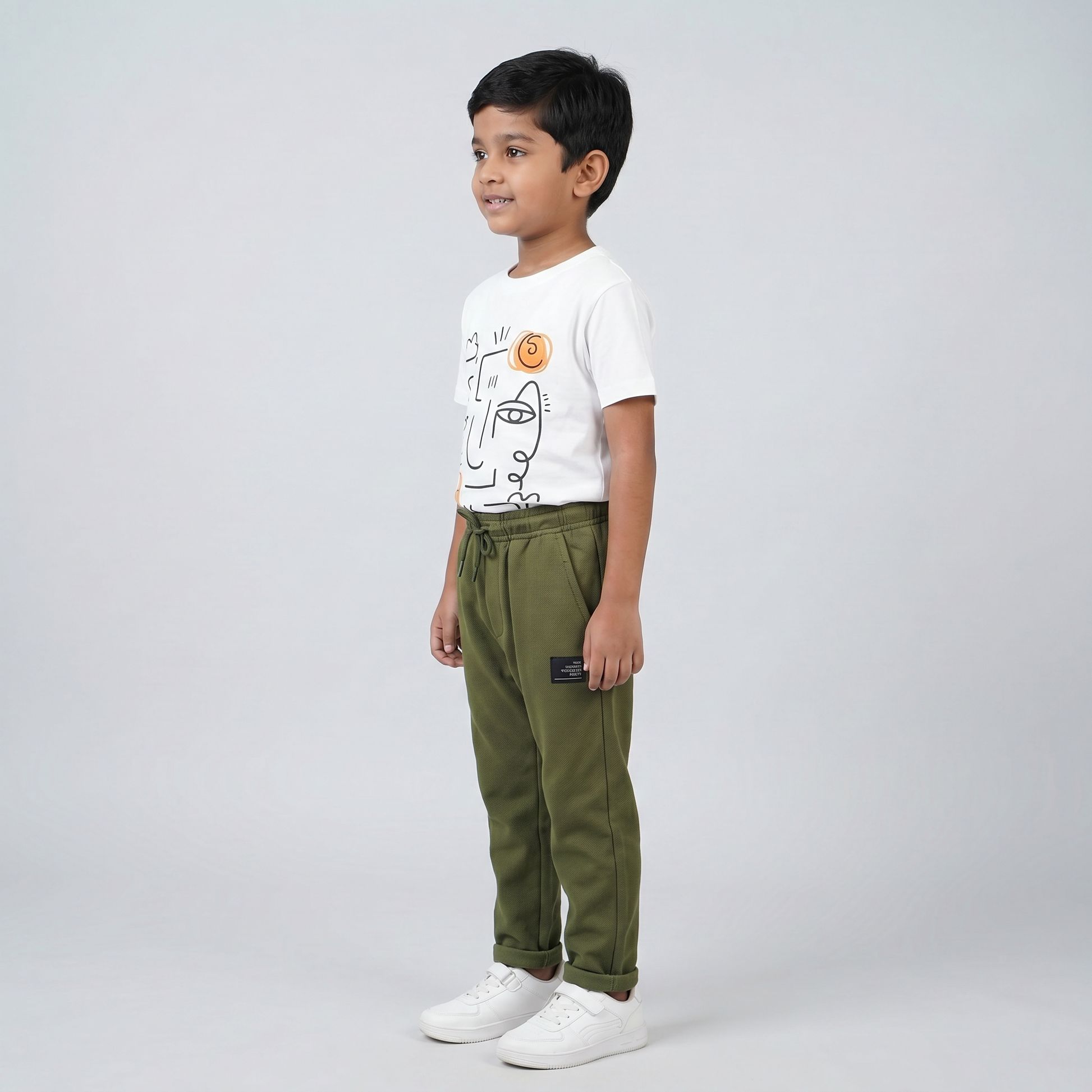 Boys Structured Solid Trackpants