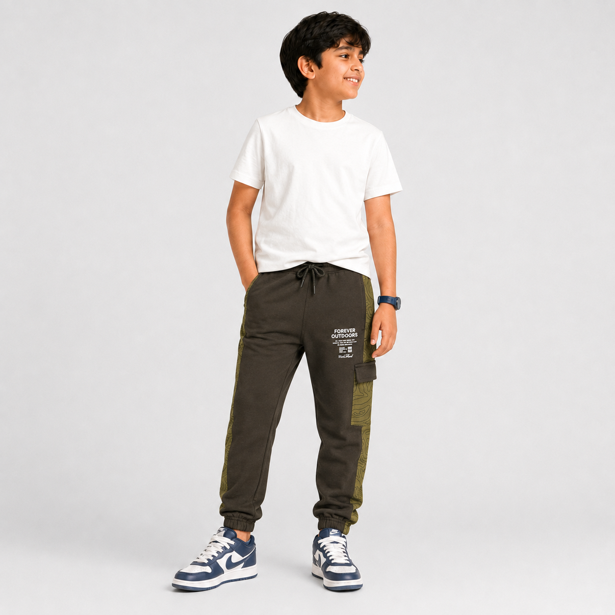 Boys Cut and Sew Mid Rise Joggers