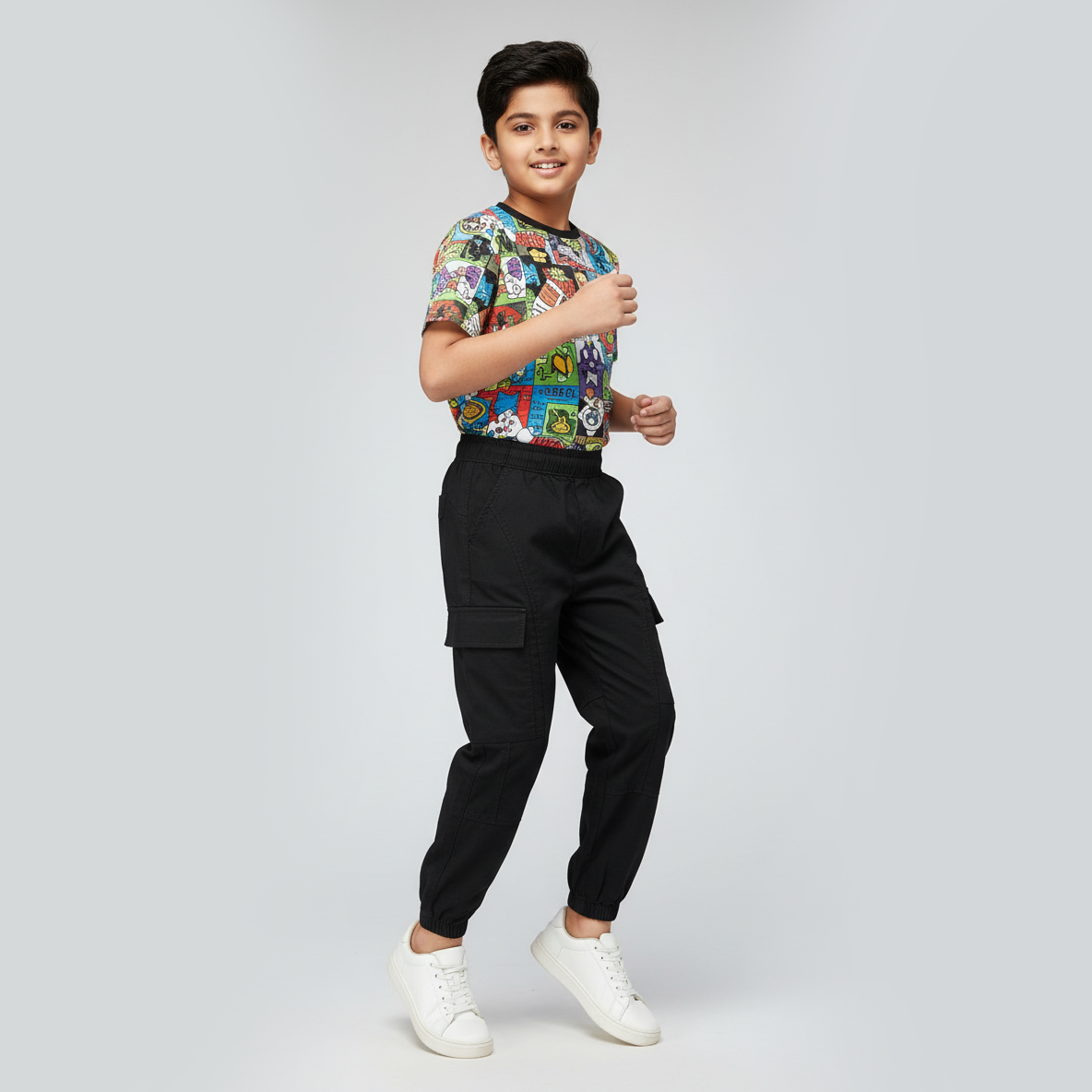 Boys Cotton Solid Joggers