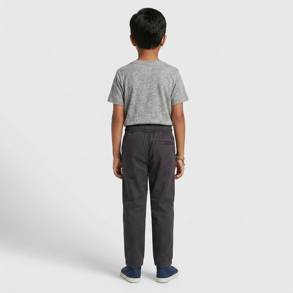 Boys Cotton Solid Mid Rise Trousers