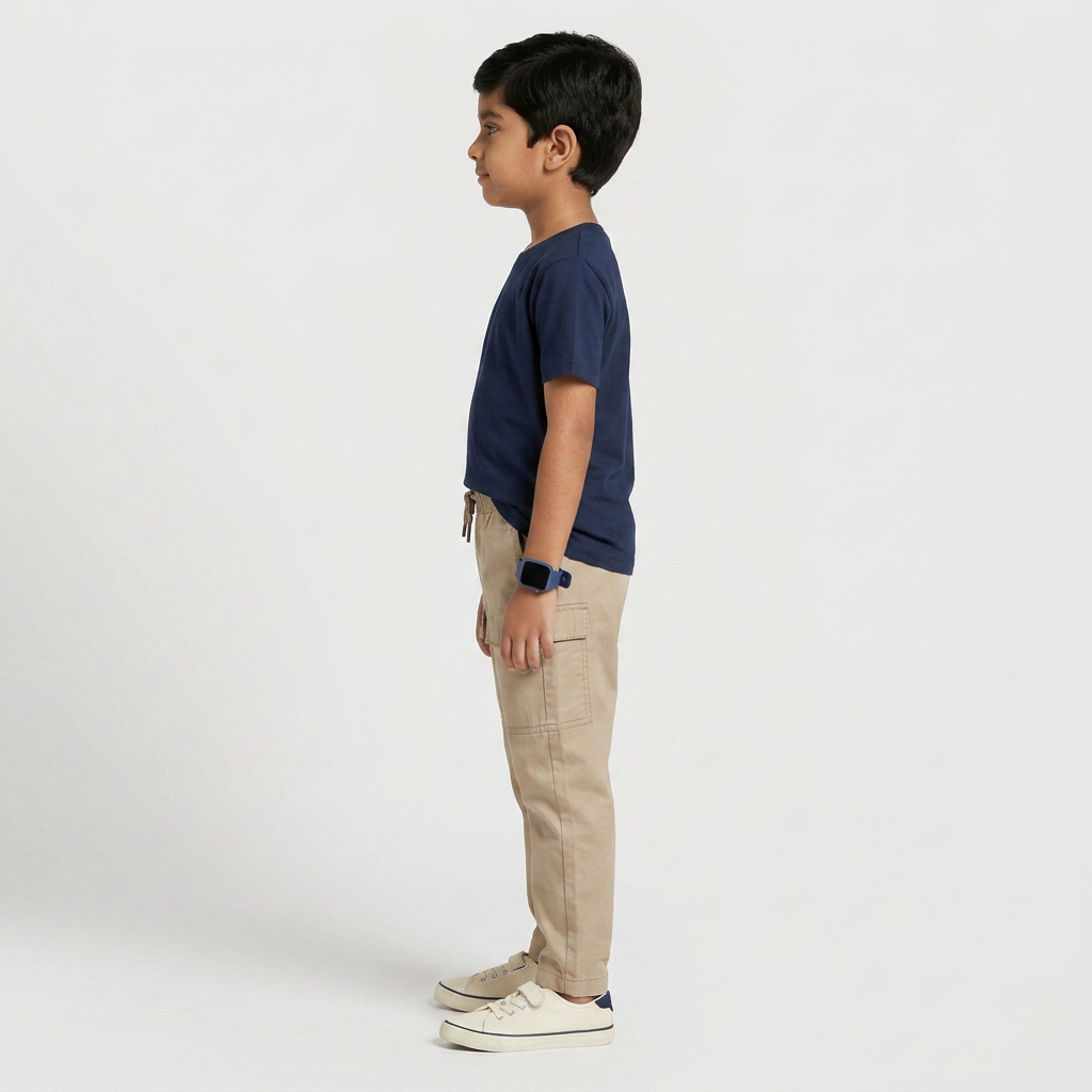 Boys Cotton Solid Mid Rise Trousers