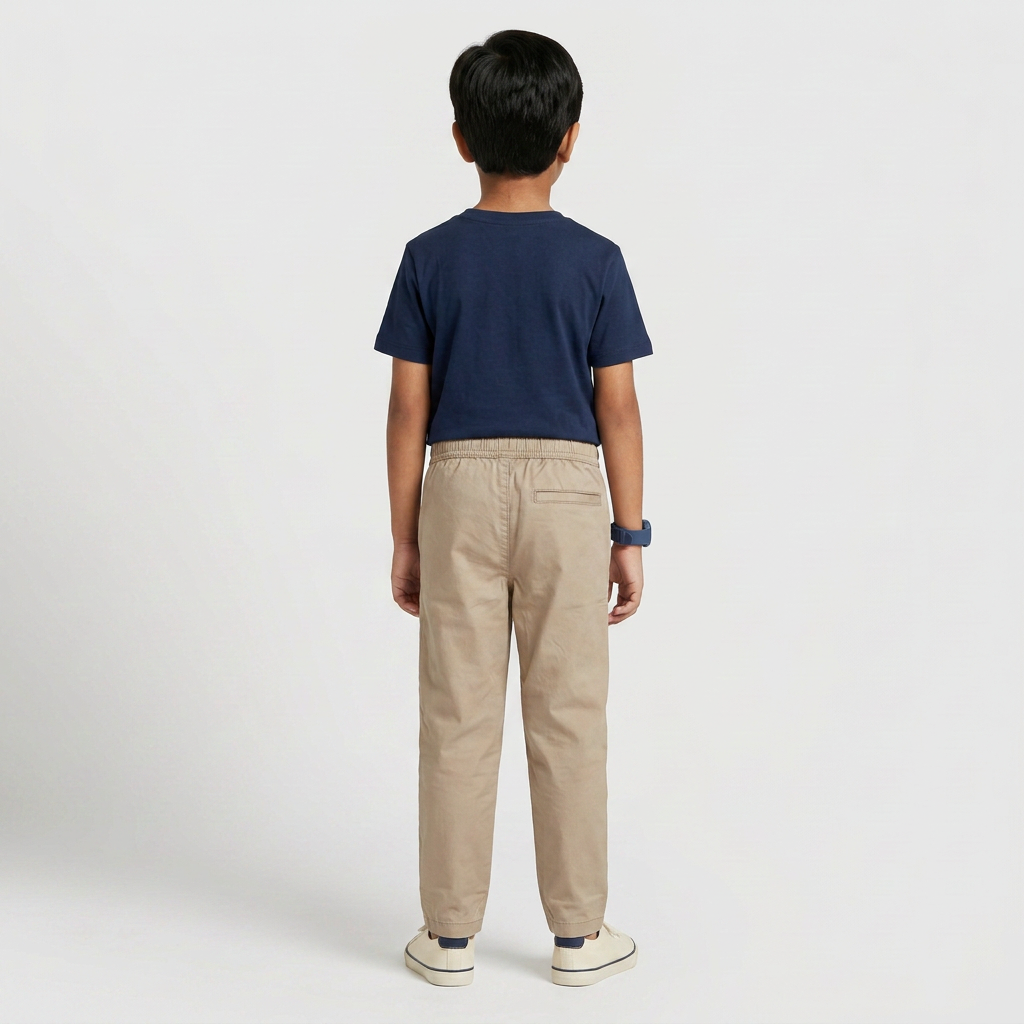 Boys Cotton Solid Mid Rise Trousers