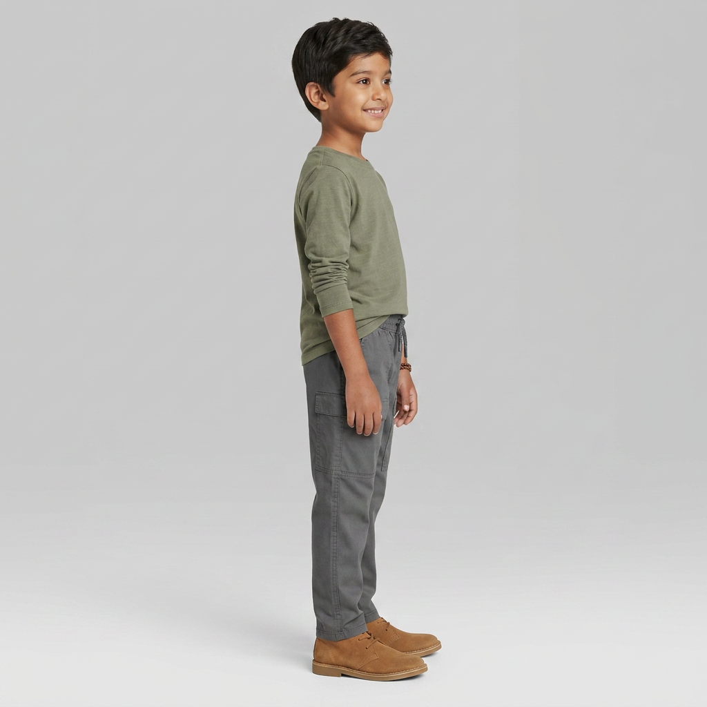 Boys Cotton Solid Trousers