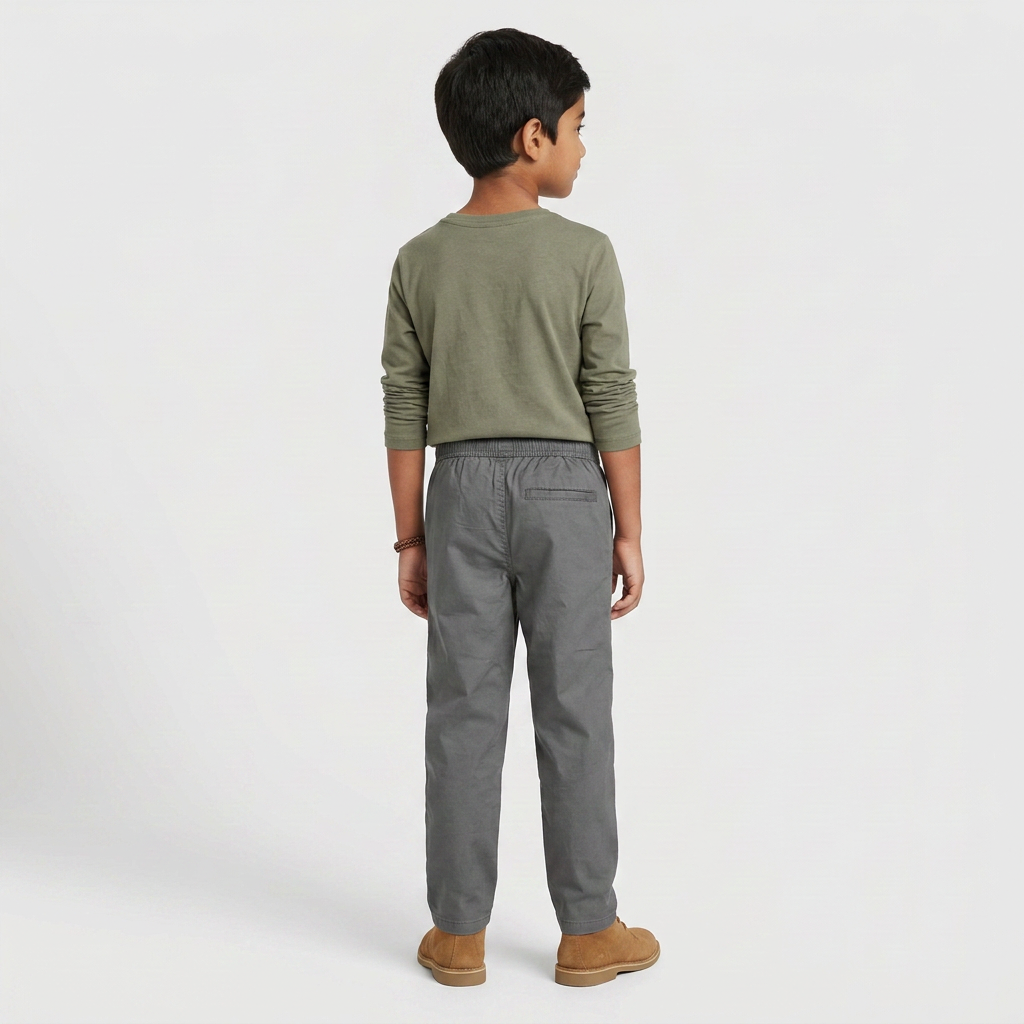 Boys Cotton Solid Trousers