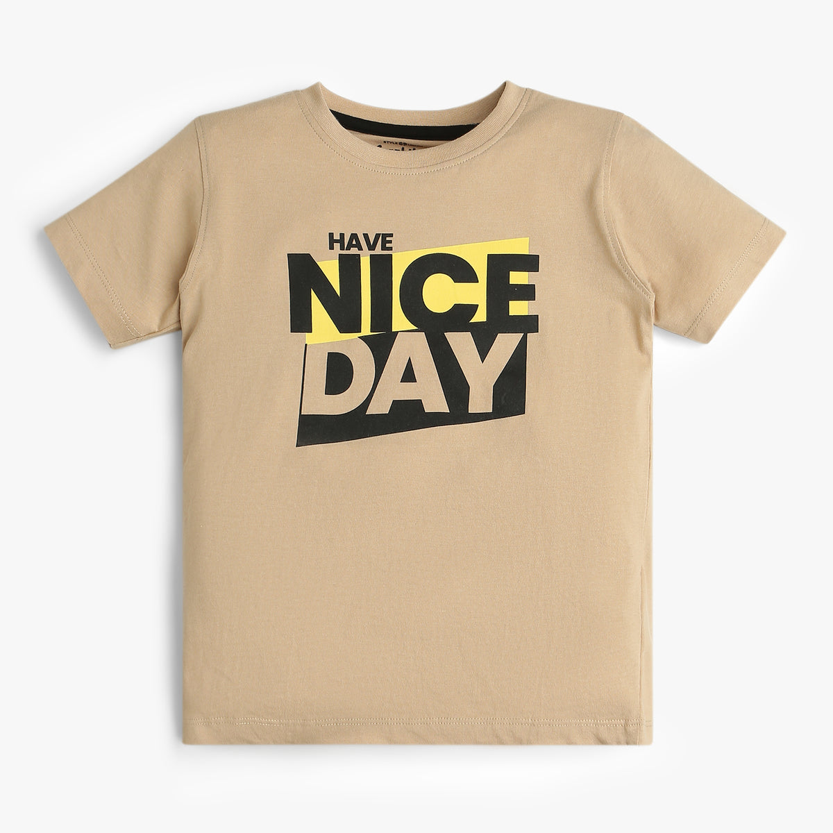 Boys Graphic Crew Neck Have Nice Day Print T-Shirt