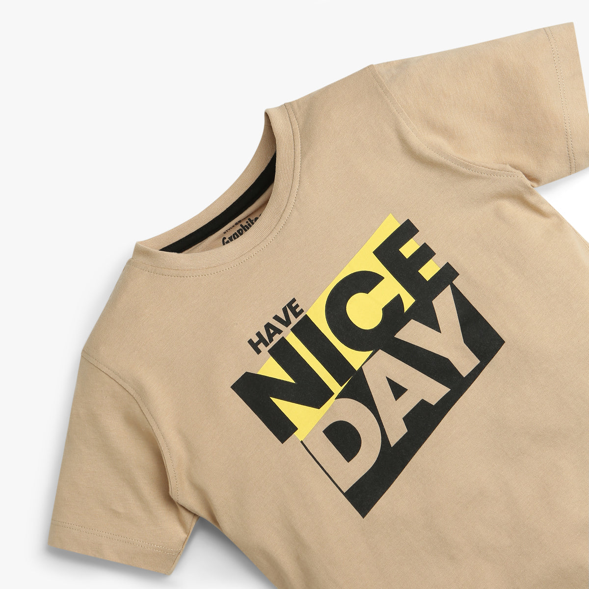 Boys Graphic Crew Neck Have Nice Day Print T-Shirt