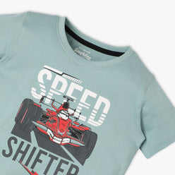 Boys Regular Fit Crew Neck Graphic T-Shirt