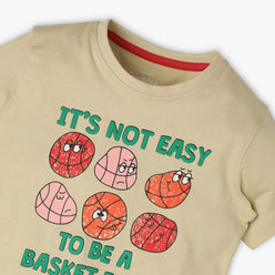 Boys Regular Fit Crew Neck Graphic T-Shirt