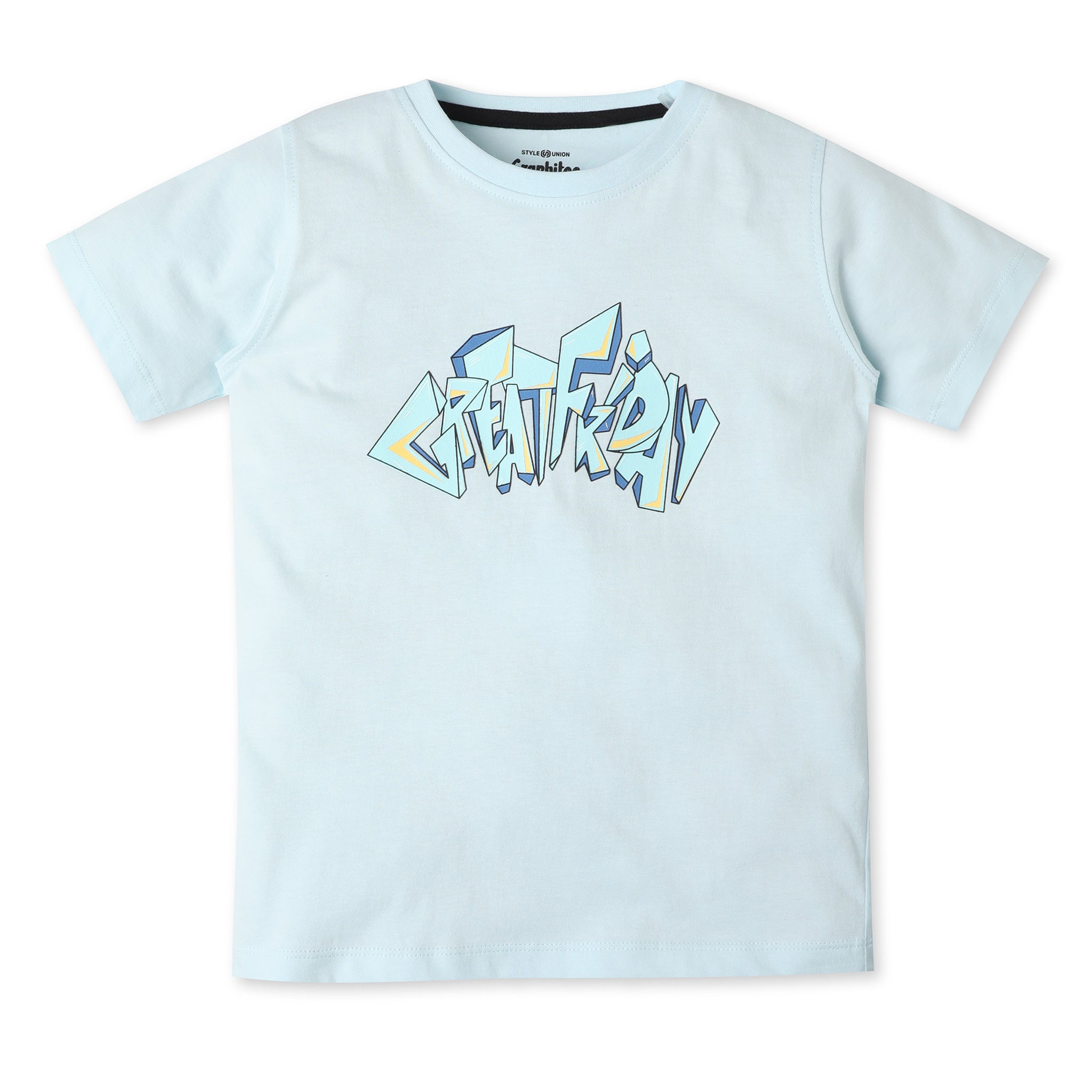 Boys Regular Fit Crew Neck Graphic T-Shirt