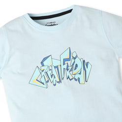 Boys Regular Fit Crew Neck Graphic T-Shirt