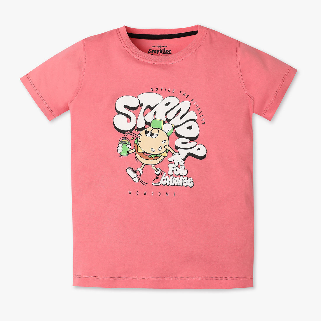 Boys Regular Fit Graphic Crew Neck T-Shirt