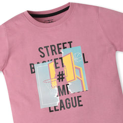 Boys Regular Fit Crew Neck Graphic T-Shirt