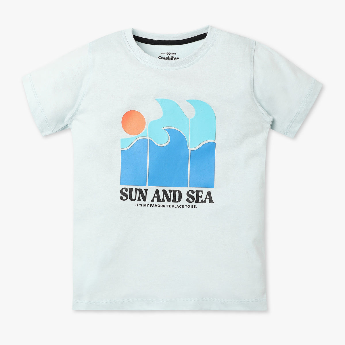 Boys Regular Fit Graphic Crew Neck T-Shirt