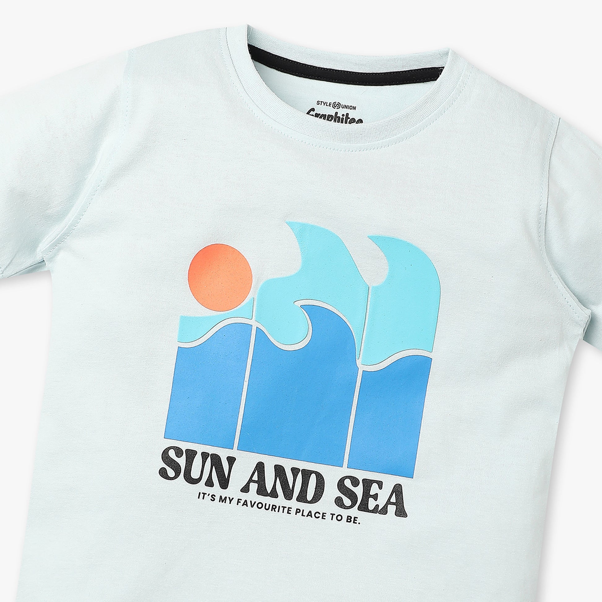 Boys Regular Fit Graphic Crew Neck T-Shirt