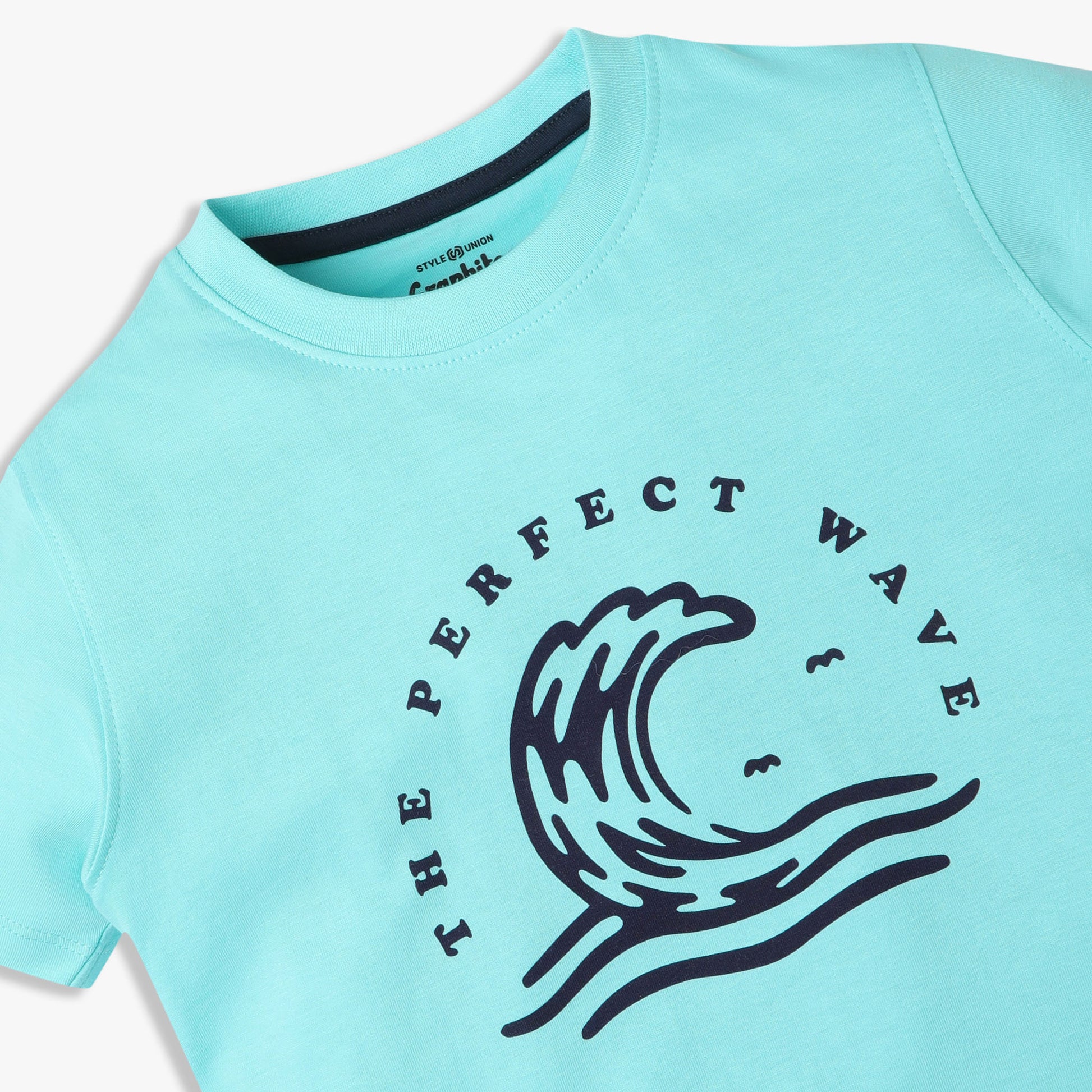 Boys Regular Fit Graphic Crew Neck T-Shirt