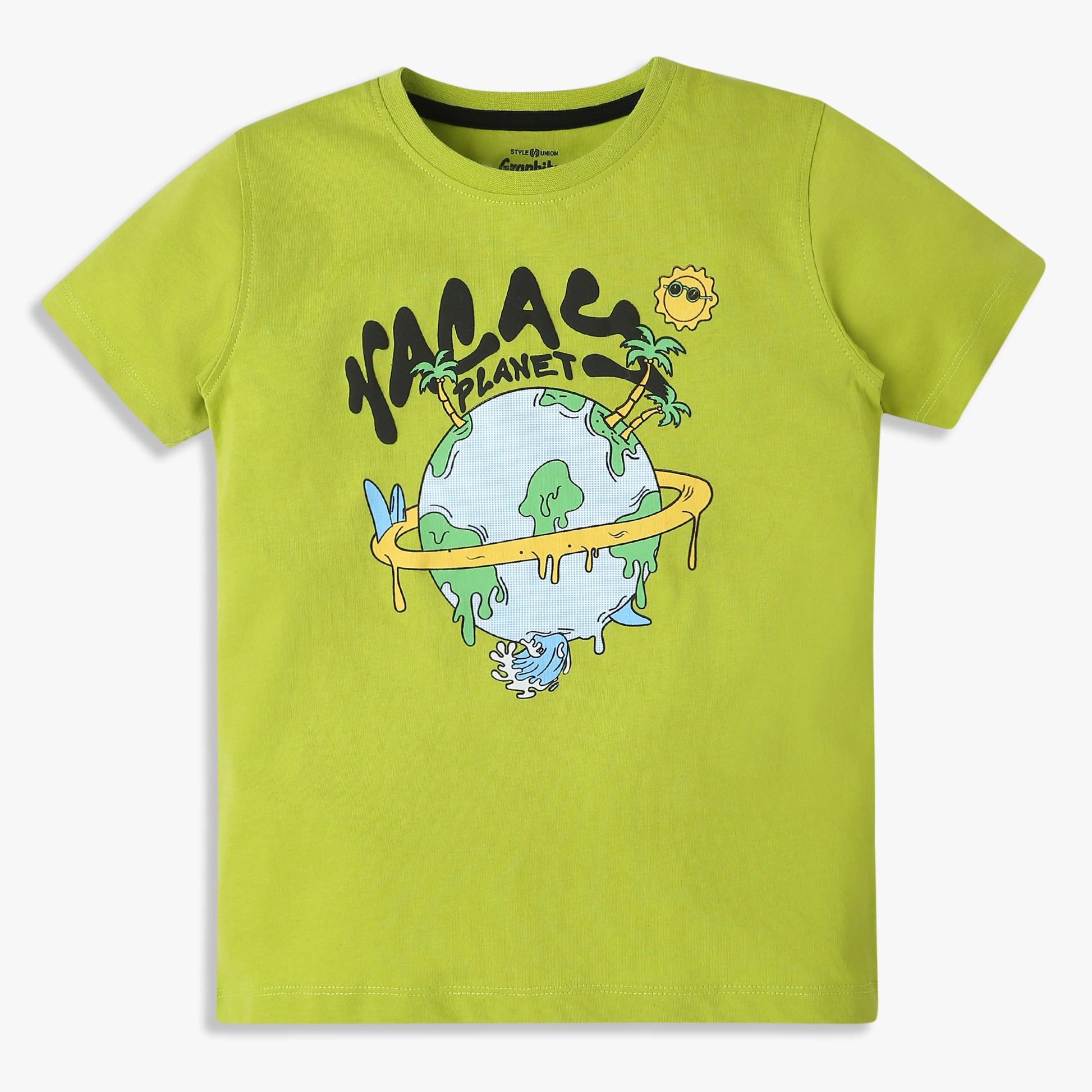 Boys Regular Fit Graphic Crew Neck T-Shirt