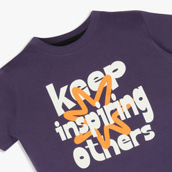 Boys Cotton Crew Neck Graphitee