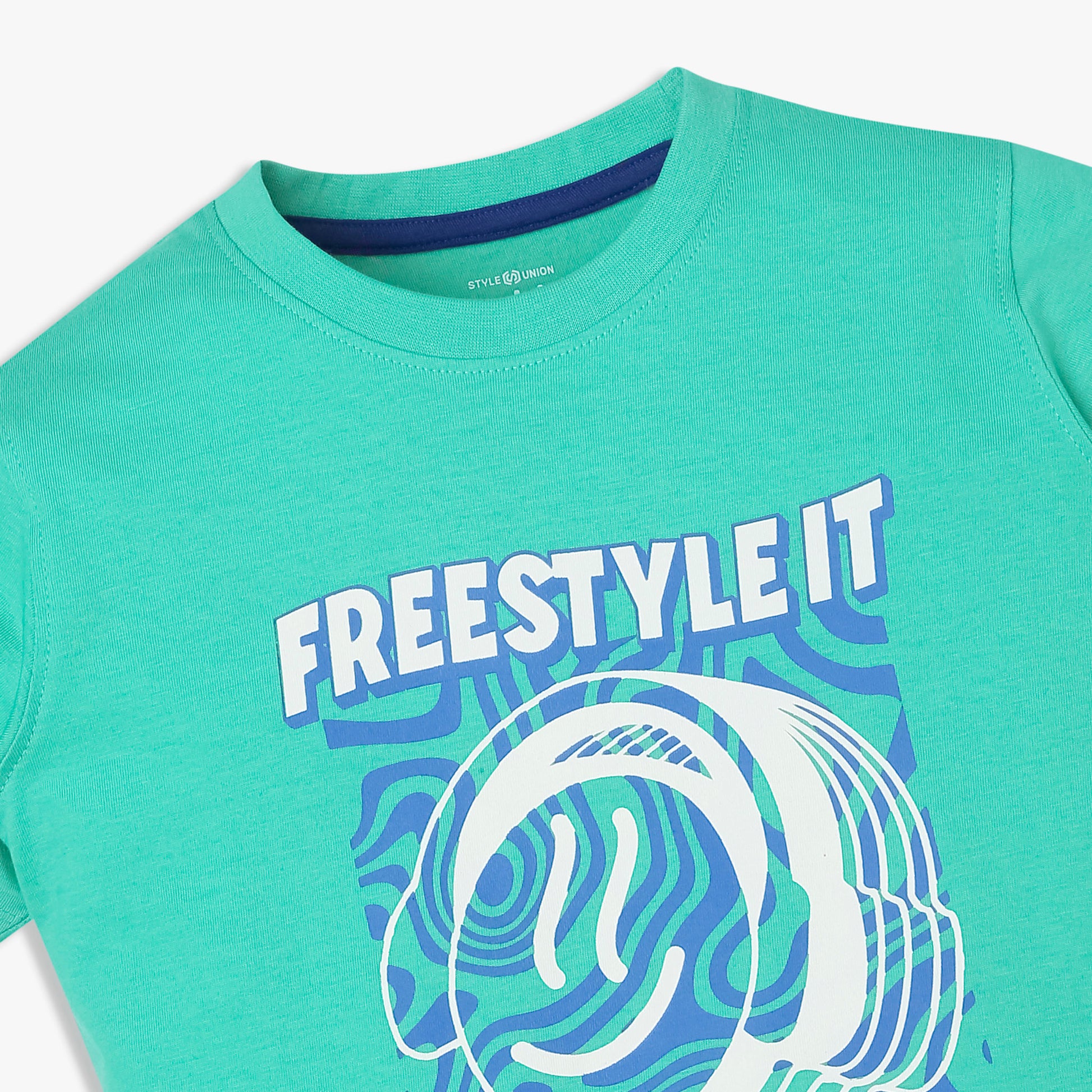Boys Cotton Crew Neck Graphitee