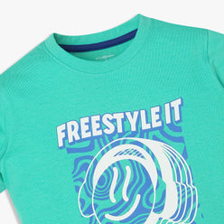 Boys Cotton Crew Neck Graphitee